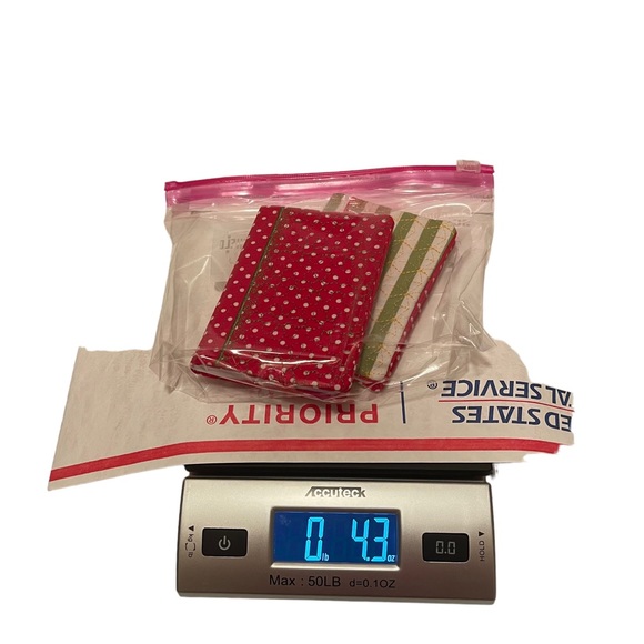 2 set of handmade quilted mini comp book notebook covers Red, Green, & yellow - Picture 11 of 11